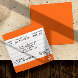 Novelty Personalized British Train Wedding Invitation