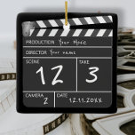 Novelty Personalized Custom Movie Clapperboard Ceramic Ornament at Zazzle