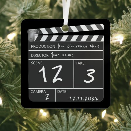 Novelty Personalized Custom Movie Clapperboard Metal Ornament