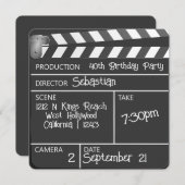 Novelty Personalized Movie Clapperboard Birthday Invitation (Front/Back)