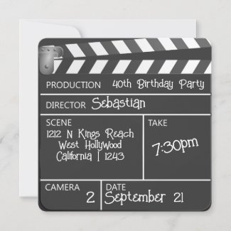 Novelty Personalized Movie Clapperboard Birthday