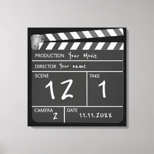 Novelty Personalized Unique Movie Clapperboard Canvas Print
