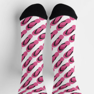 Novelty Pink Flip Flops Design Crew Socks