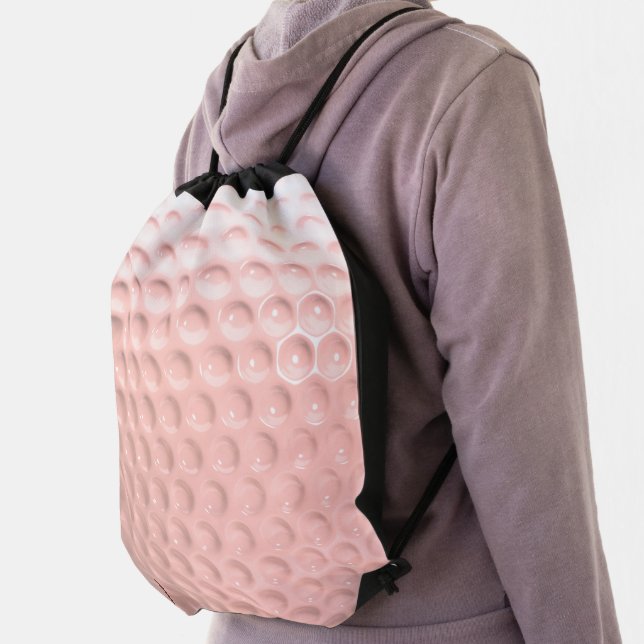 Novelty Pink Golf Ball Drawstring Bag (Insitu)