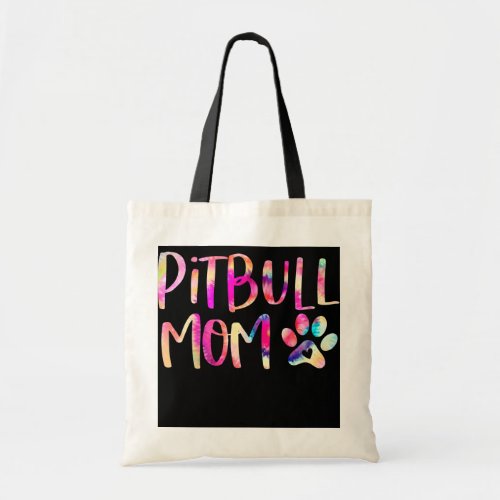 Novelty Pitbull Mom Colorful Pitbull Mama Gifts Tote Bag