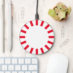Novelty Red and White Peppermint Candy Wireless Charger