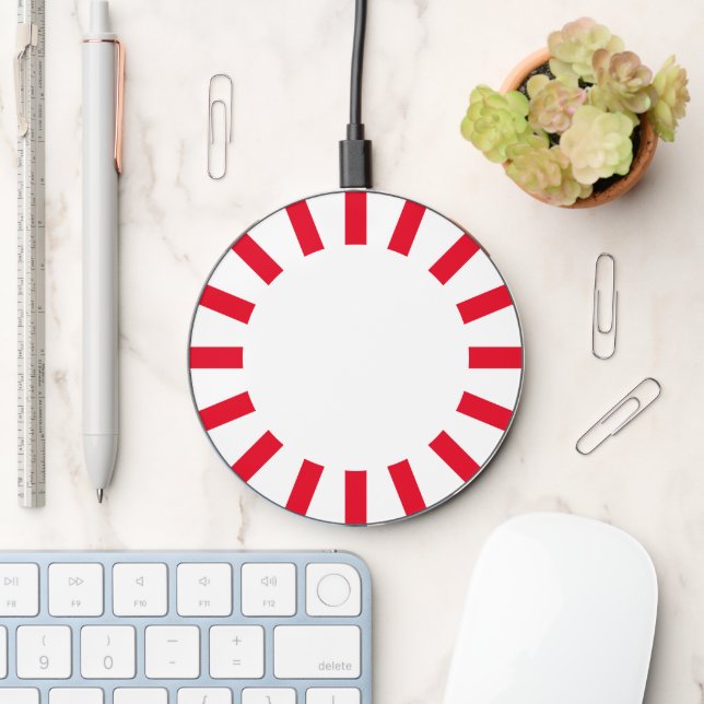 Novelty Red and White Peppermint Candy Wireless Charger (Desk)