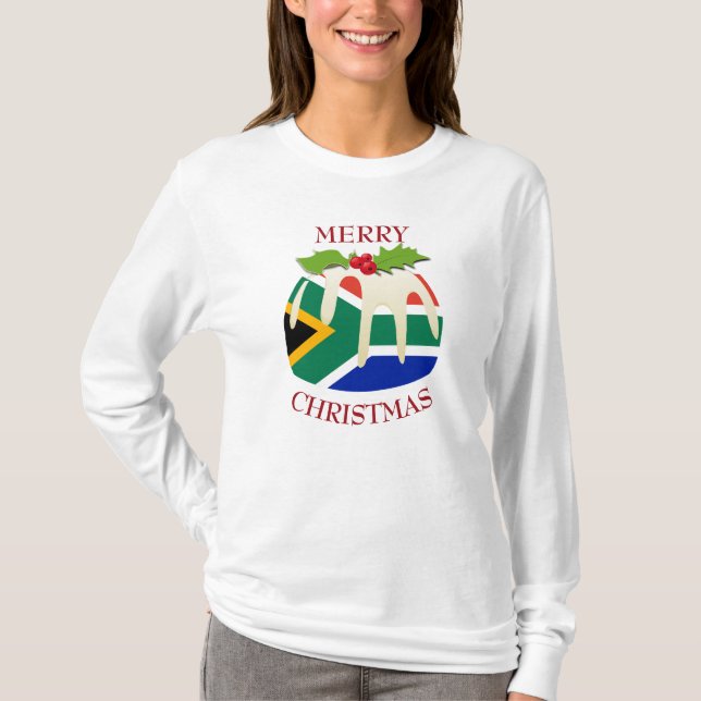 Novelty | SOUTH AFRICA | Christmas Pudding T-Shirt (Front)