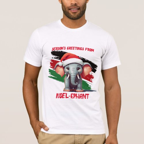 Novelty T_shirt Kenyan Christmas Elephant