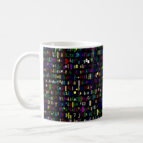 Novelty Techie Mug With Retro ASCII Pattern