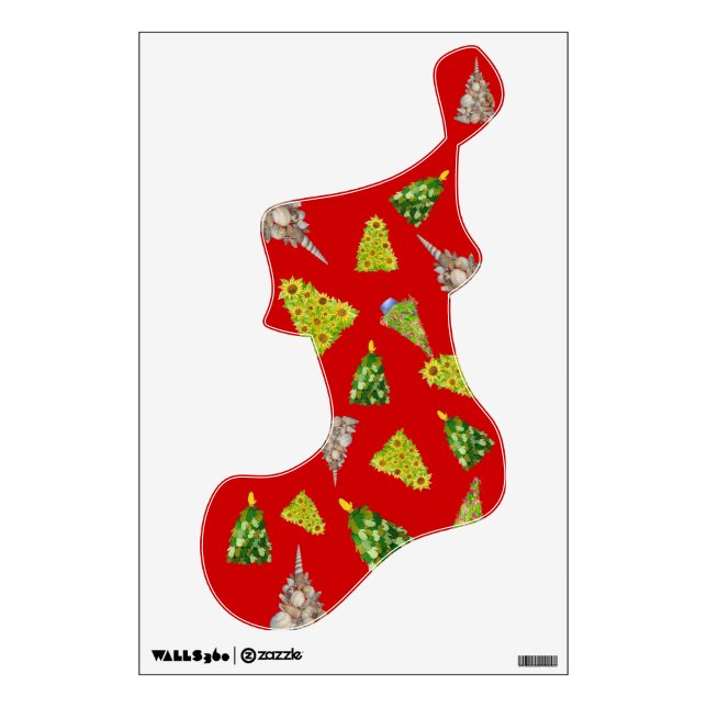 Novelty Trees Stocking wall decal (Front)