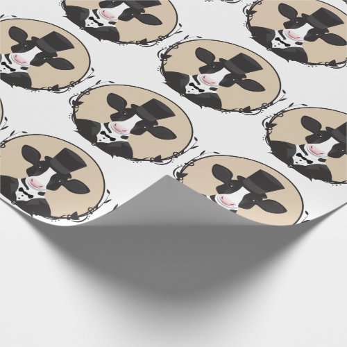 Novelty Tuxedo Cow Animal Wrapping Paper
