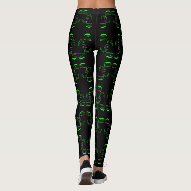 Novelty Venus Flytrap Print Leggings (Back)