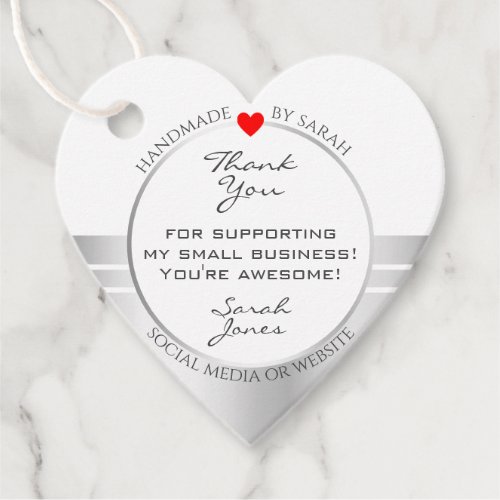 Novelty White  Silver Product Packaging Thank You Favor Tags
