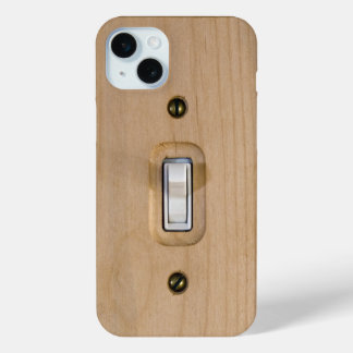 Novelty Wooden Switch Plate Close-Up Photograph iPhone 15 Plus Case