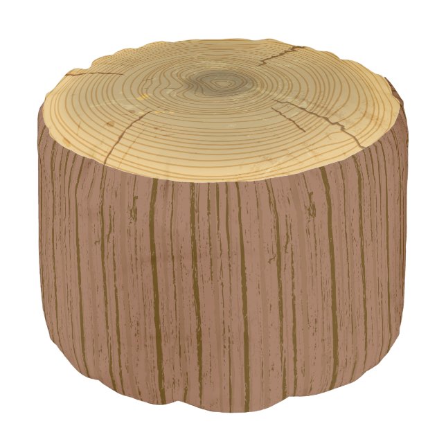 Novelty Woodland Forest Tree Trunk Stump Pouf (Angled Front)