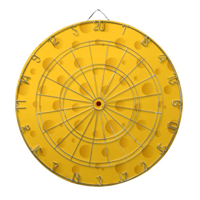 Novelty yellow cheese design dartboard (Front)