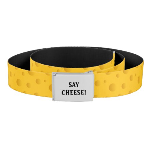 Novelty yellow swiss cheese costume canvas belt