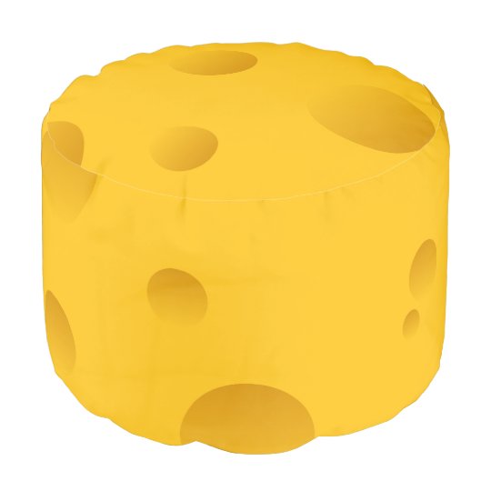 Novelty yellow swiss cheese round pouf Zazzle
