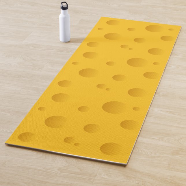 Novelty yellow swiss cheese yoga mat for workout (In Situ)