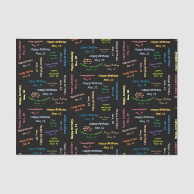 November, 10 Birthday Tissue Paper (Front)