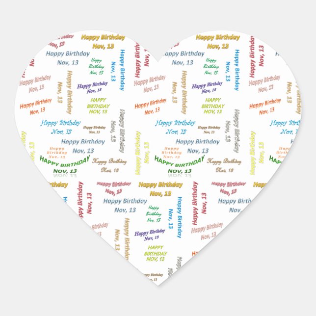 November, 13 Birthday Sticker (Front)