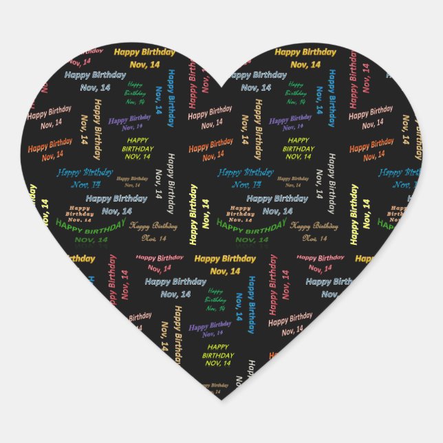 November, 14 Birthday Sticker (Front)