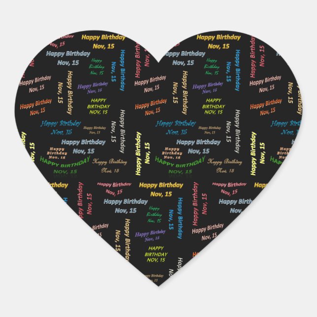 November, 15 Birthday Sticker (Front)