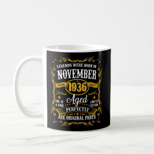 November 1936 84Th Birthday Gift 84 Year Old Men W Coffee Mug