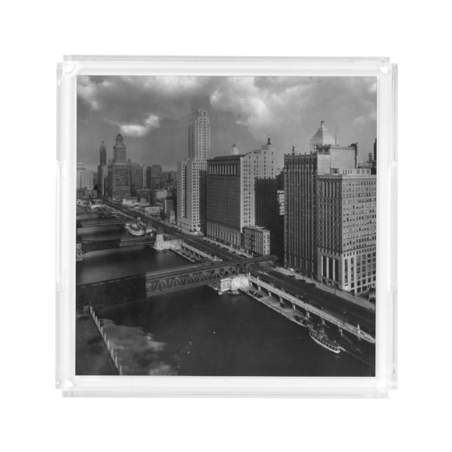 November 1939:  The city of Chicago Acrylic Tray (Front)