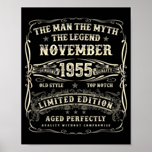 November 1955 70th Birthday For Men 70 Year Old Bd Poster