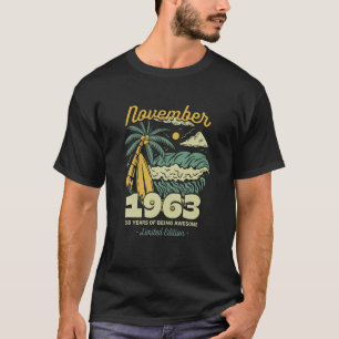 November 1963 58 Years Of Being Awesome Birthday V T-Shirt