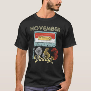 November 1963 Vintage Birthday Cassette Tape T-Shirt