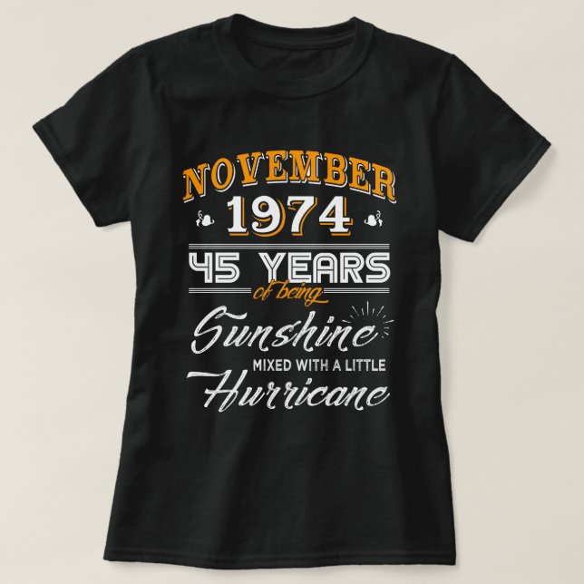 November 1974 Shirt 45th Anniversary Gifts (Design Front)