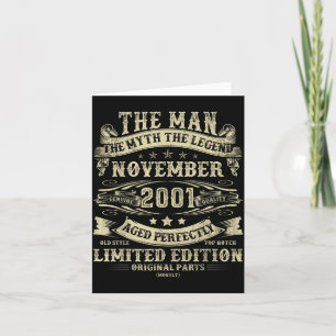 November 2001 24th Birthday For Men 24 Year Old Bd Card