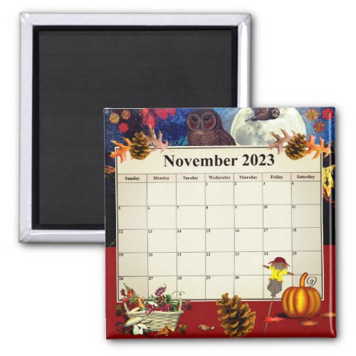 November 2023 Calendar Fridge Magnet