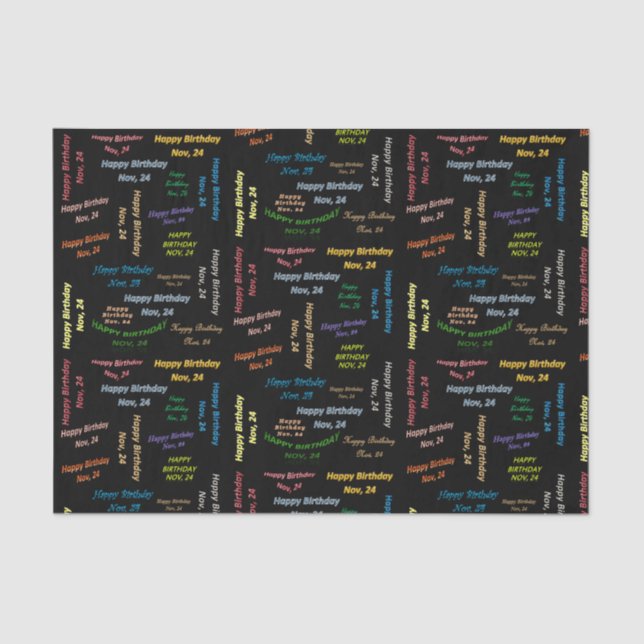 November, 24 Birthday Tissue Paper (Front)