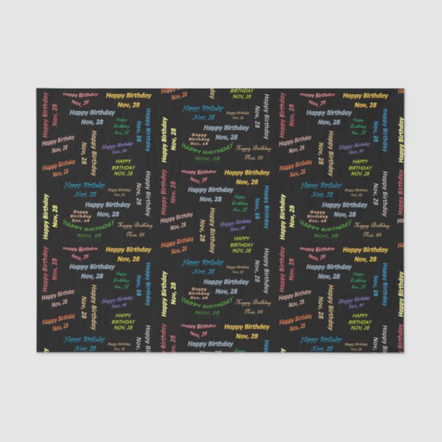 November, 28 Birthday Tissue Paper (Front)