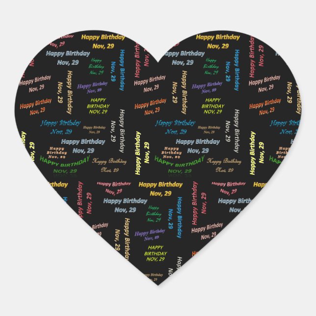 November, 29 Birthday Sticker (Front)