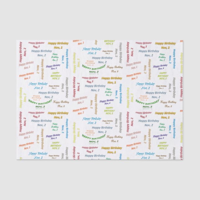 November, 2 Birthday Tissue Paper (Front)