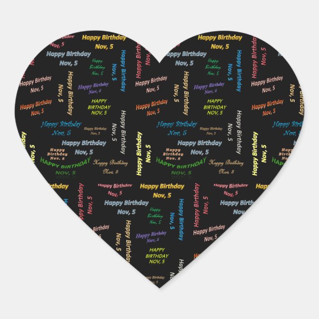 November, 5 Birthday Sticker (Front)