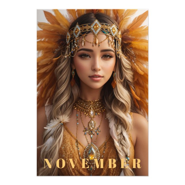 *~* NOVEMBER AP53 Headdress Topaz Birthstone Photo Print (Front)