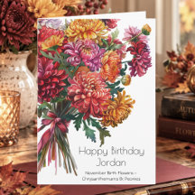 November Birth Flower Chrysanthemums Birthday