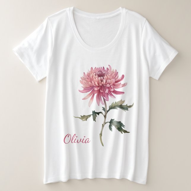 November birth flower gifts Chrysanthemum flower Plus Size T-Shirt (Design Front)
