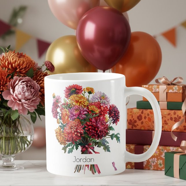 November Birth Flower Mug | Mums & Peonies (Creator Uploaded)