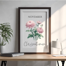 November Birth Month Chrysanthemum Floral