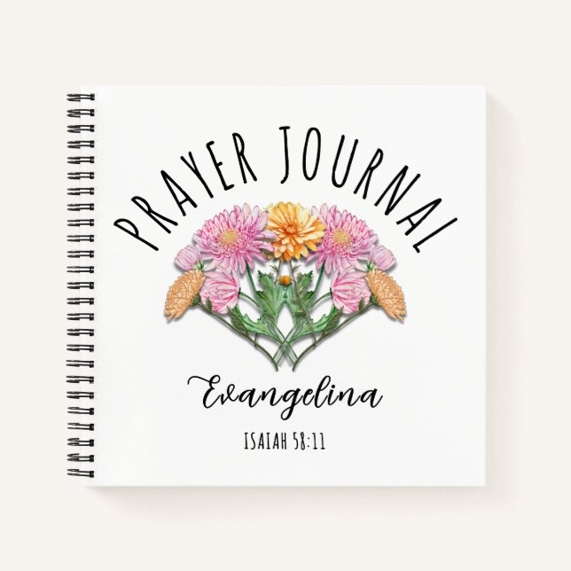 November Birth Month Flower Christian Prayer Notebook (Front)