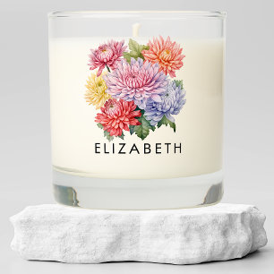 November Birth Month Flower Custom Gift for Her Scented Candle