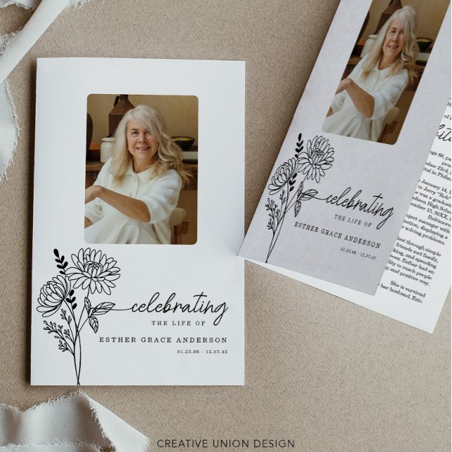 November Birth Month Flower Funeral Program Flyer (Creator Uploaded)