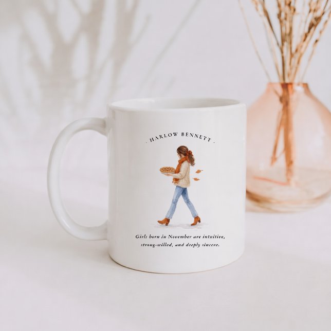 November Birth Month Girl | Monogram  Coffee Mug (Creator Uploaded)